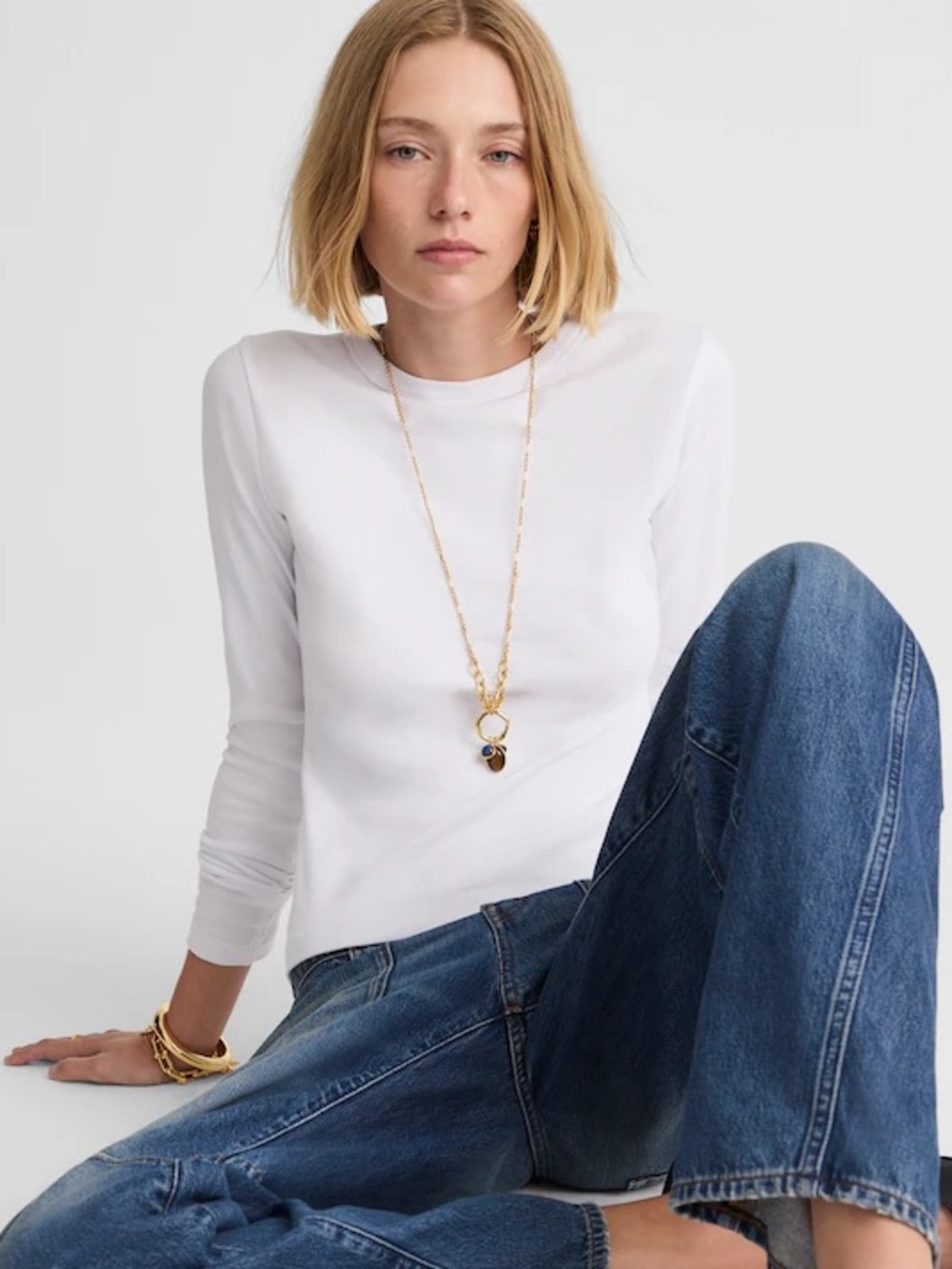 Madewell The '90s Long-Sleeve Tee in Compact Cotton